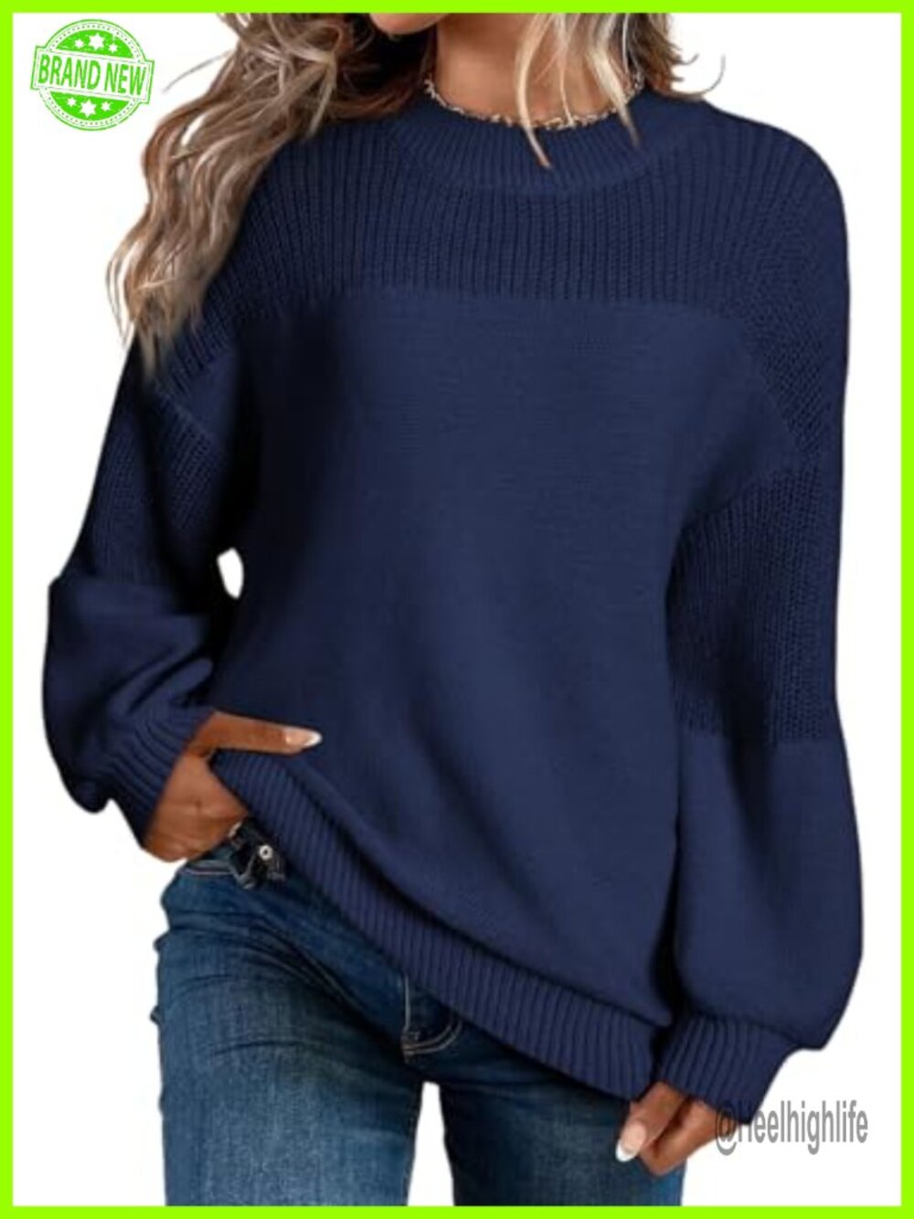 Women's Oversized Long Sleeve Crewneck Pullover Sweater Loose Fit Knit